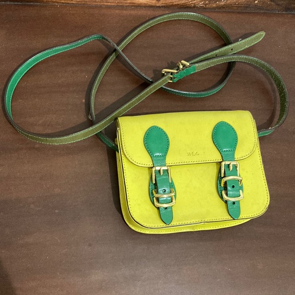 Ralph Lauren Yellow and Green Crossbody Purse - Picture 1 of 4